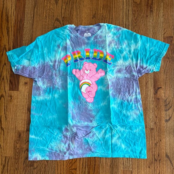 Care Bears Rainbow Pride Cheer Bear Cotton Candy Tie Dye T-Shirt Size XXL New - Picture 1 of 5